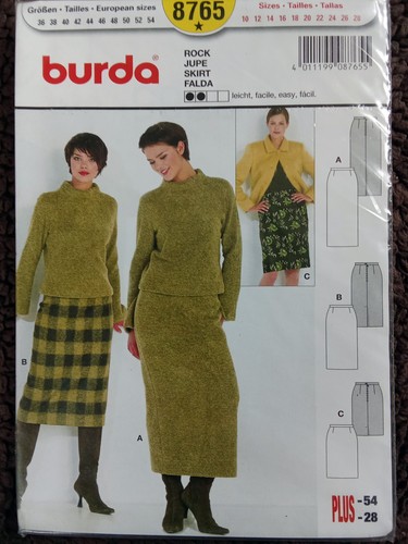 Burda 8765 rock schnittmuster - rock,