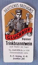 altes Musteretikett Liköretikett Etikett Glückauf Feiner Trinkbranntwein Herzing