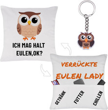 Eulen geschenke kissenbezug - eulen,