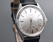 LONGINES ADMIRAL 5 Five Star Date Silber Automatik Herrenuhr Vintage 35mm