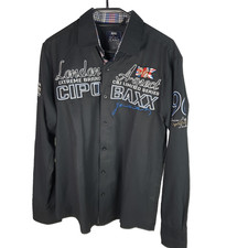 Cipo & Baxx Jeans Hemd Gr.L Herren Schwarz Baumwolle