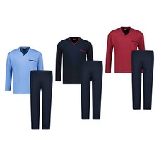Pyjama Herren Schlafanzug lang