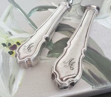 Besteck England antik Sheffield Silberauflage riesiges Messer & Gabel Vorlege