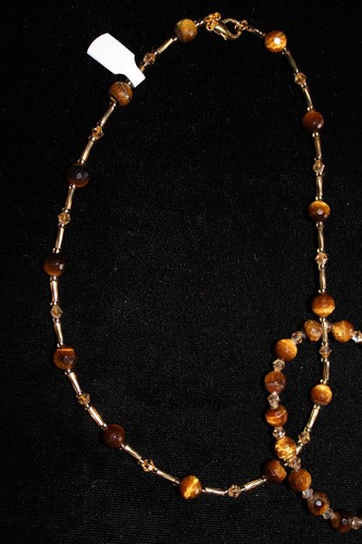 Tigerauge kette mit - , armband