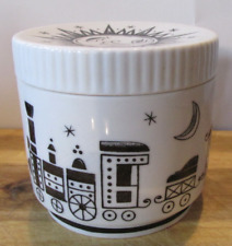 Metzler Ortloff Deckeldose mit Motiv Sonne, Eisenbahn - weiß schwarz - 9,5 x 8,6