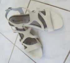 Damen Sandalette, Sandalen Tamaris, Keilabsatz Echtleder, Satin Gr. 41, neuwert
