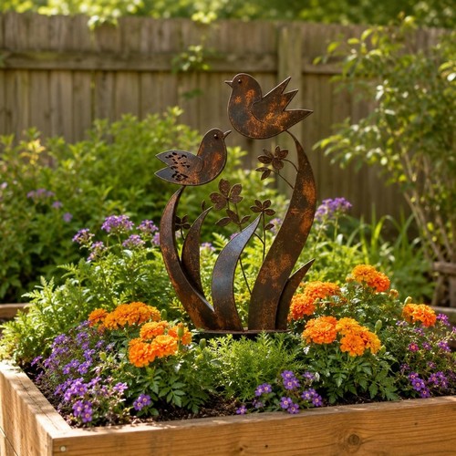 Metall gartenstecker vogel - gartenstecker,