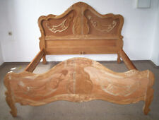 Bett-Doppelbett-Ehebett-B160-x-L200 Mahagoni-Holz Naturton Bettgestell Rokokosti