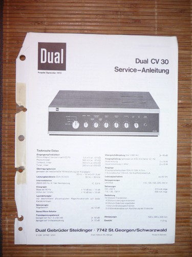 Service manual für dual 30 - für,