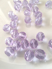 25 Glasschliffperlen, rund