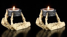 Skeletthand teelichthalter 2er - teelichthalter,