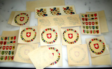 11 Schweiz Wappen Alpenblumen Edelweiß BSB Abziehbilder 1960 Musikwerk Spieluhr