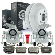 2x Bremssattel Bremsscheiben Bremsbeläge hinten für Ford Galaxy Seat VW Sharan I