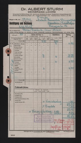 Bingen rechnung 1941 dr - 1941,,