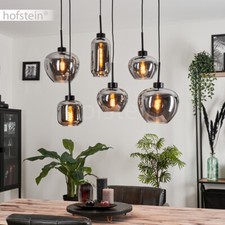 Hänge Lampe Rauchglas Pendel Leuchte Ess Wohn Schlaf Zimmer Beleuchtung schwarz