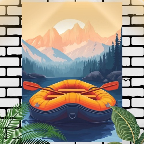 Rafting boot poster - rafting,