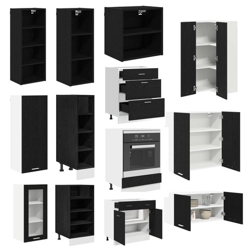 Schwarz eiche küchenschrank - schwarz,