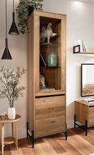 Vitrine 57x198cm Massivholz