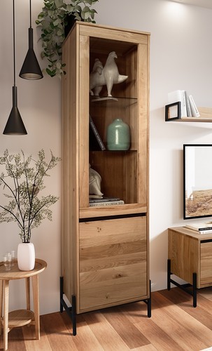 Vitrine 57x198cm massivholz - 57x198cm,