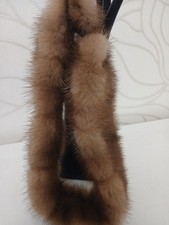 Pelzschal Kragen Rundschal Halswärmer Nerzschal Collier Magnetverschluss Natur