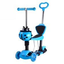 DE STOCK! Kinder Roller Scooter mit Abnehmbarer Karikaturkorb Sitz Schubstange