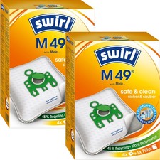 2 Packungen Swirl M 49 | 8 Staubsaugerbeutel | für Miele