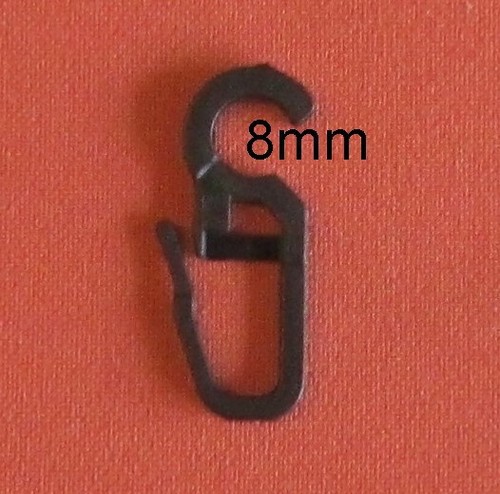 Gardinenhaken schwarz öse 8mm - schwarz,