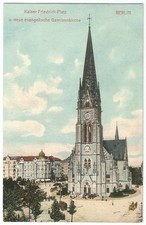 Berlin, Kreuzberg, Kaiser Friedrich Platz, Garnisonskirche, alte Ak um 1910