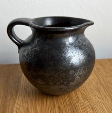 Steuler Keramikvase/—krug Schwarz mit schillernder Laufglasur 272/10 Vintage