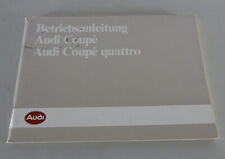 Betriebsanleitung Audi Coupe Typ 81 / Coupe quattro Typ 85 Stand 02/1985
