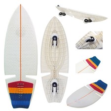 F2 Surf Waveboard Carving Board Street Surfer Skateboard - weiss bunt