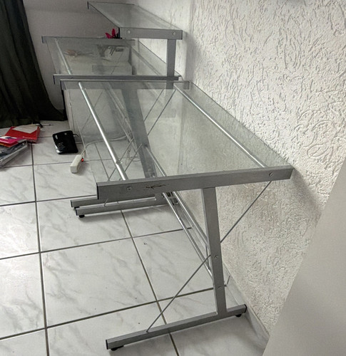 Computertisch glas metall 2 - computertisch, glas/metall,