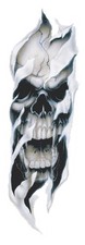 Aufkleber Totenkopf Biss Airbrush XL 41 x 13 cm Skull Bite Sticker Decal 