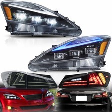 VLAND LED Scheinwerfer + Heckleuchte SET Für 2006-2014 Lexus IS250 Gelb Dynamic