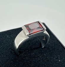 925 Silber Ring mit rotem