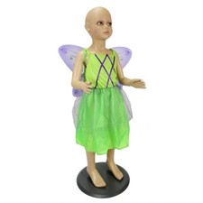 FEE KOSTÜM & FLÜGEL MÄDCHEN  # Karneval Fasching Party Elfe Märchen Kleid Grün