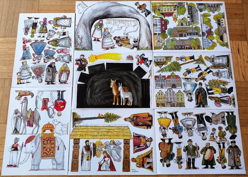 Weihnachtskrippe papier pappe - papier,