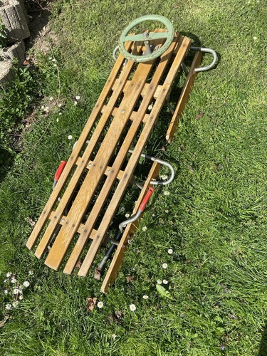 Vintage holzschlitten - vintage,