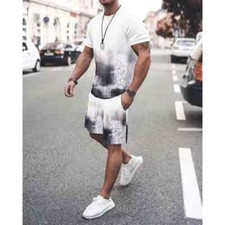HABO Herren Set 2-teilig T-Shirt & Shorts Sommer Streetwear Beach Look