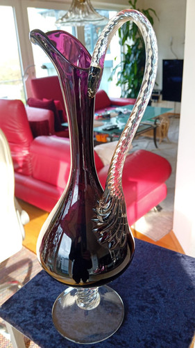 Große schwere glas vase - glas,