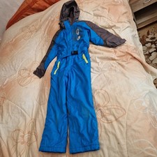 Schneeanzug, Skianzug, Gr. 128, Etirel, blau/grau/gelb, Kapuze, gut erhalten 