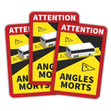3x Angles Morts Aufkleber Toter Winkel Wohnmobil/Bus UV-Beständig - Orafol Folie