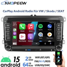4*USB Carplay Android 15 Autoradio GPS Navi WiFi Für VW PASSAT B6 B7 CC MAGOTAN