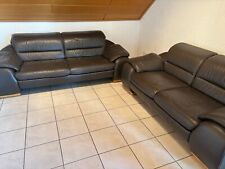 XXXLutz Leder Sofa 7414 Alex Echt Leder Bronco mit Kontrastnaht - 2,5 + 3-sitzer