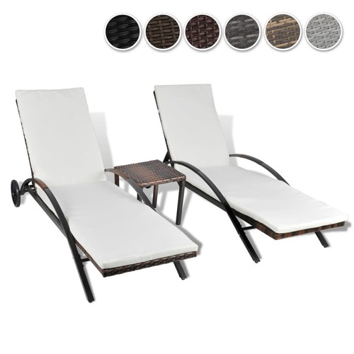 Poly rattan sonnenliegen - 2x,