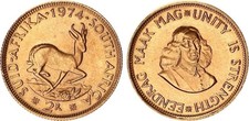 Südafrika 2 Rand Gold 1974 Springbock prfr.   133712