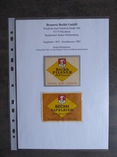 Bieretiketten, BW, Pforzheim, Brauerei Beckh GmbH