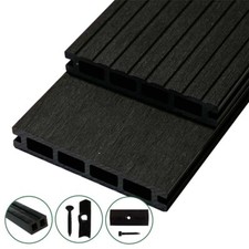 Woodstore24 Terrassendielen WPC Komplettset WoodoRhodos 2,4 m anthrazit 5-40 m²