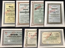 Deutsche Aktien Braunkohlenbergbau Gas Erdöl Eisenbahn Baumwolle AUSWAHL (S4-T5