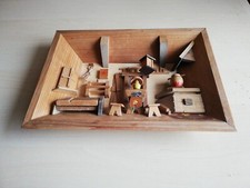 Erzgebirge 3D Holz Wand Bild Küche Handarbeit DDR Weihnachtsdeko Rahmen Volkskun